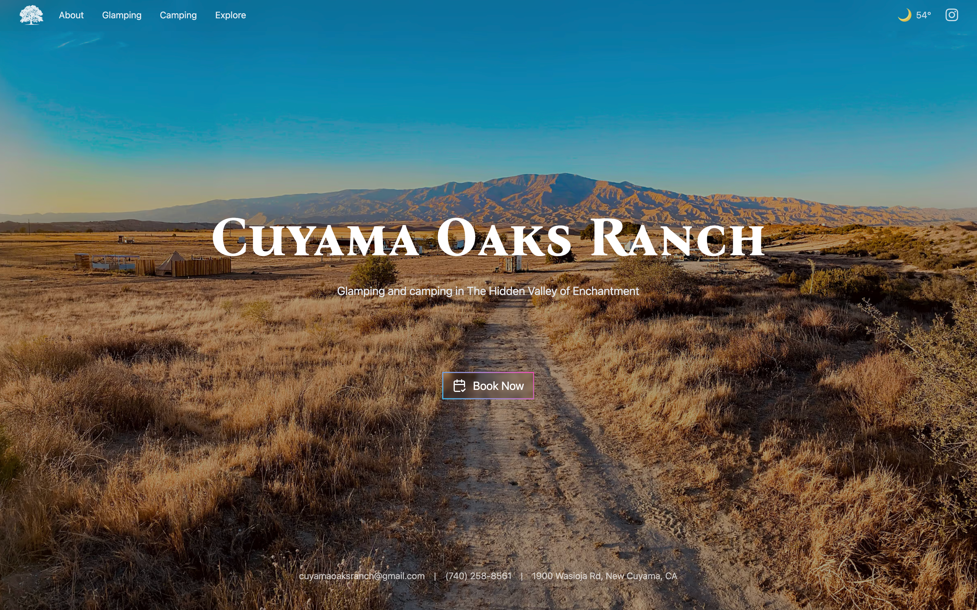 Cuyama Oaks Ranch desktop view